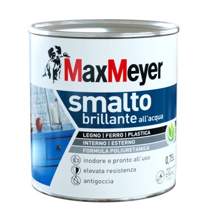 MAX SMALTO ALLACQUA POLIURETANICO BRILLANTE LT.0,750 CIOCCOLATO