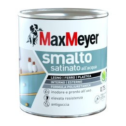 MAX SMALTO ALLACQUA POLIURETANICO SATINATO LT.0,750 NERO