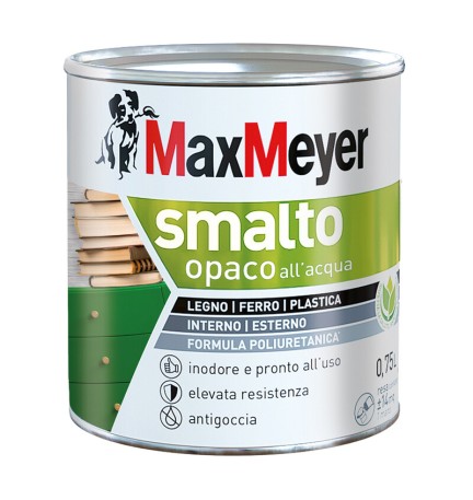 MAX SMALTO ALLACQUA POLIURETANICO OPACO LT.0,750 BIANCO