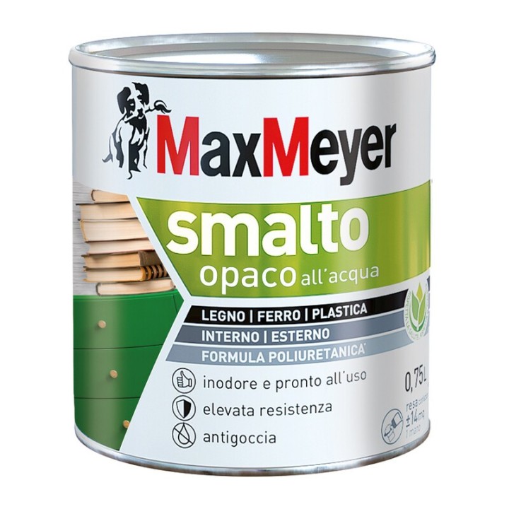MAX SMALTO ALLACQUA POLIURETANICO OPACO LT.0,750 VERDE SC.