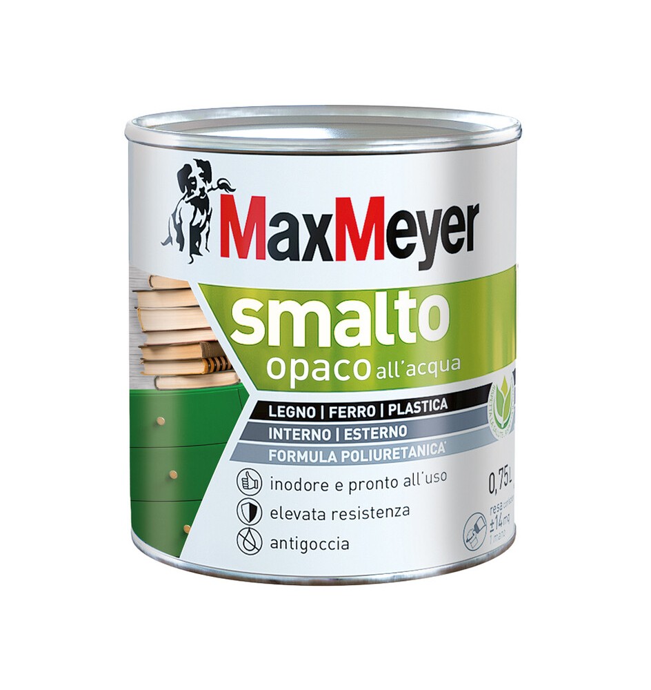 MAX SMALTO ALLACQUA POLIURETANICO OPACO LT.0,750 B/CO PANNA