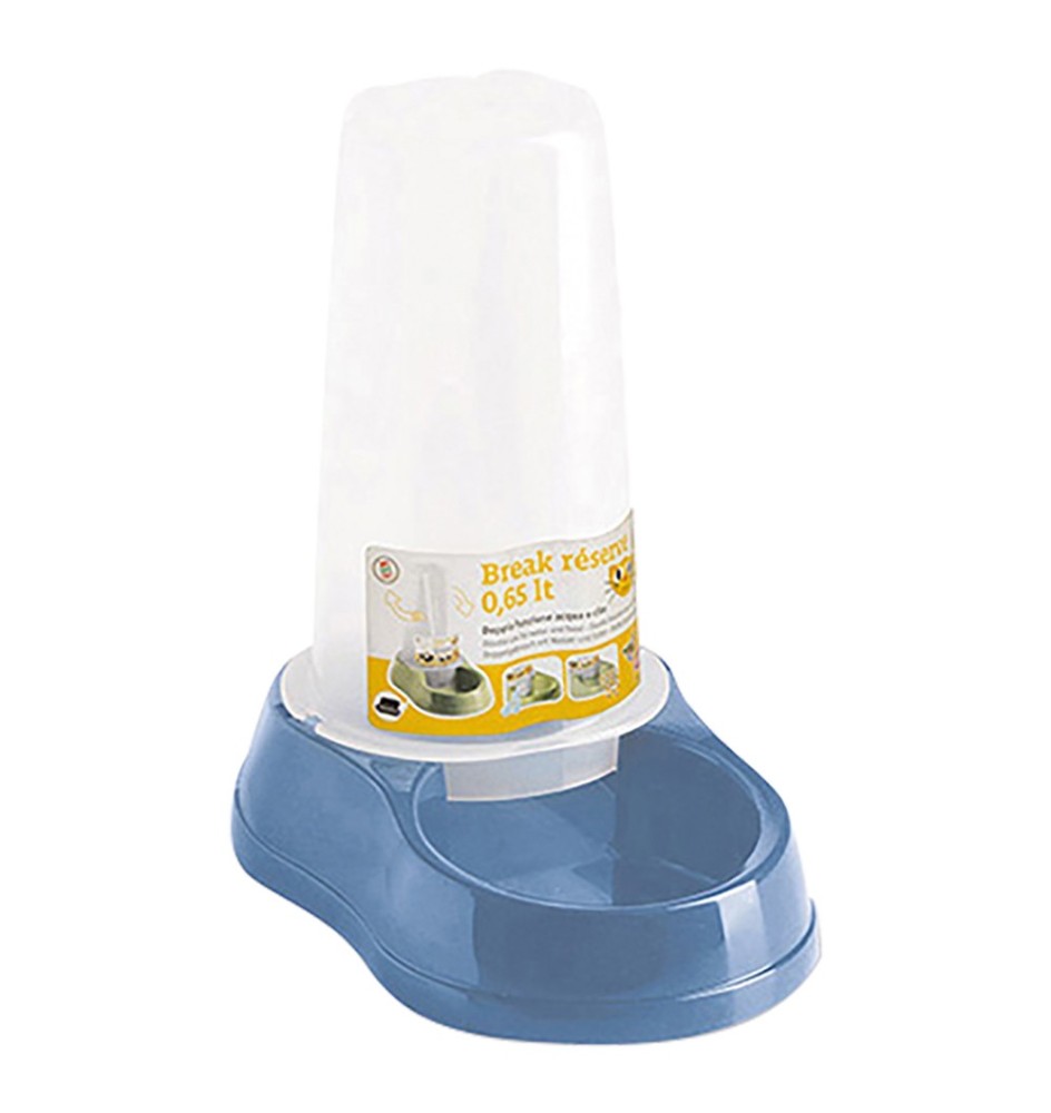 CIOTOLA FUNZIONE ACQUA/CIBO CON RISERVA 'BREAK RES cm 18,5 x 12 x h 20 blu acc. lt0,65