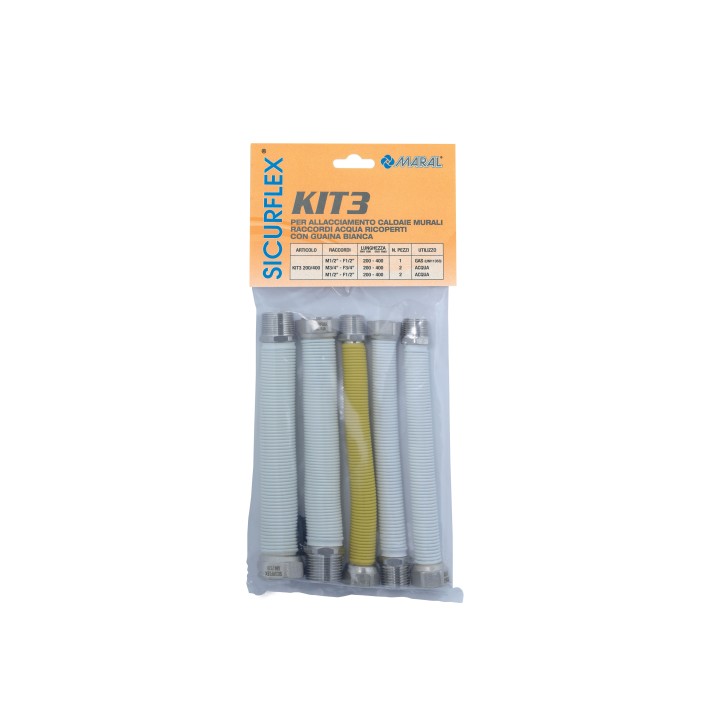 SET 5 RACCORDI INOX ESTENSIBILI 1/2 GAS P/CALDAIA