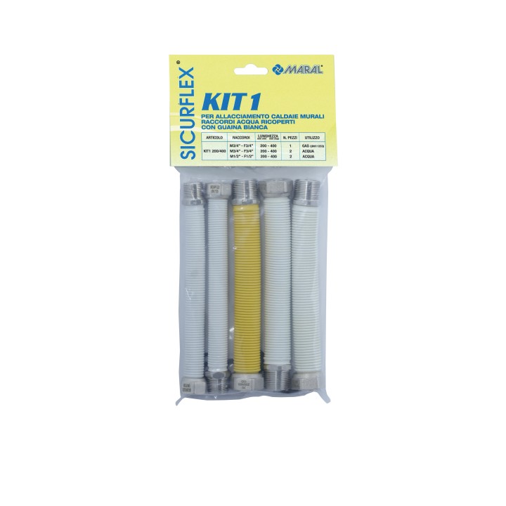 SET 5 RACCORDI INOX ESTENSIBILI 3/4 GAS P/CALDAIA