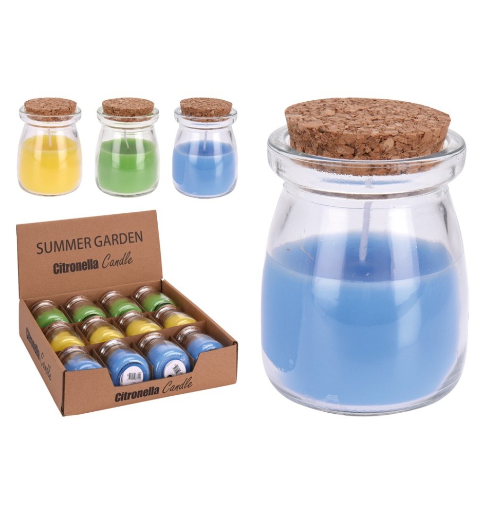 CANDELA ALLA CITRONELLA d. cm 5,5 (gr. 75) colori assortiti