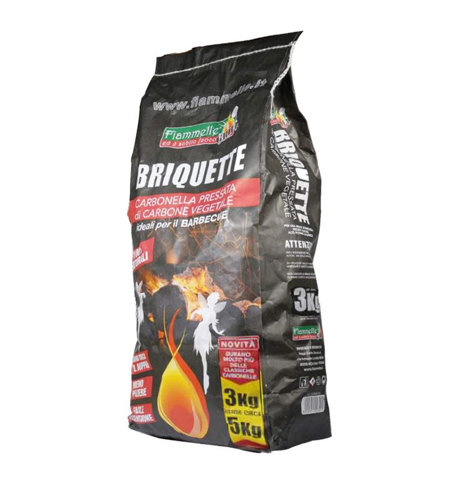 CARBONE VEGETALE PER GRILL 'BRIQUETTE' Kg 3 ca.