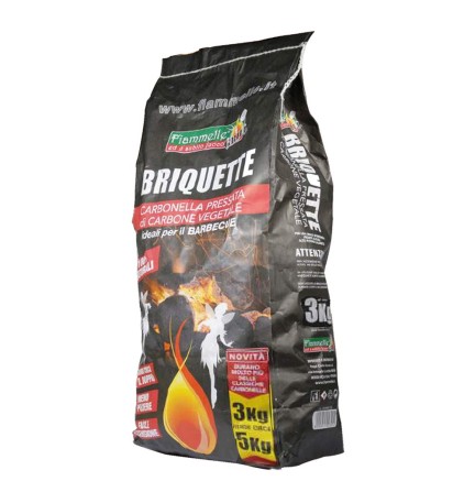 CARBONE VEGETALE PER GRILL 'BRIQUETTE' Kg 3 ca.