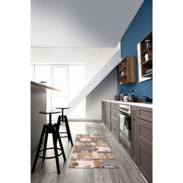 TAPPETO SPUGNA ANTISCIVOLO SERIE 'SURF FULL' Legno beige