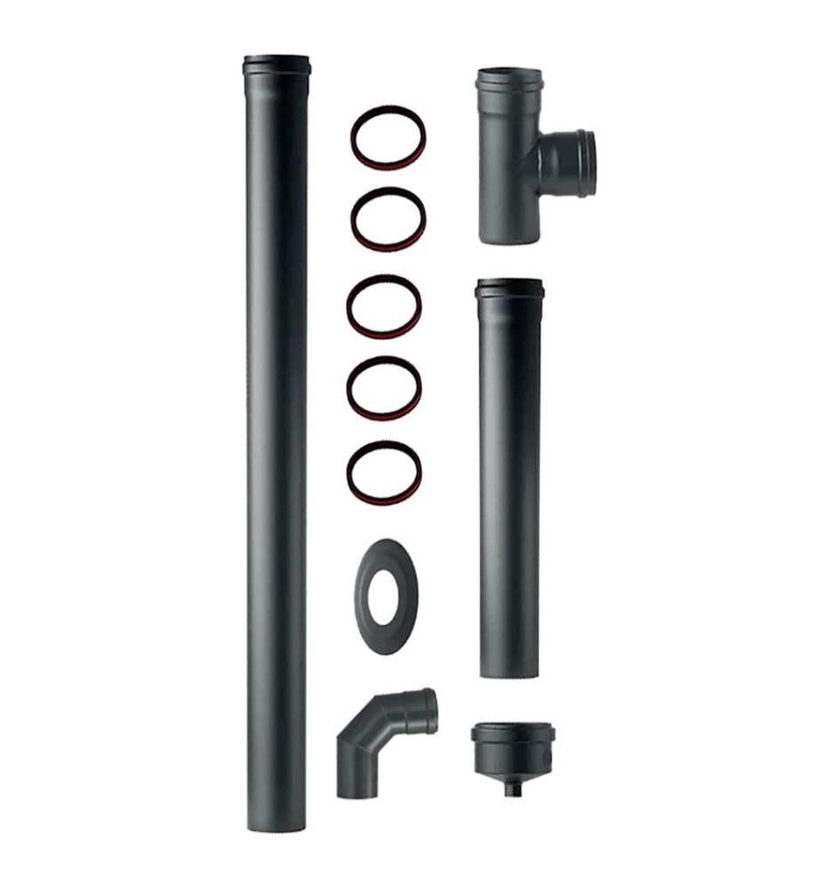 KIT 'PELLET' PER INSTALLAZIONE STUFE Ø 8 cm - totale 11 pezzi