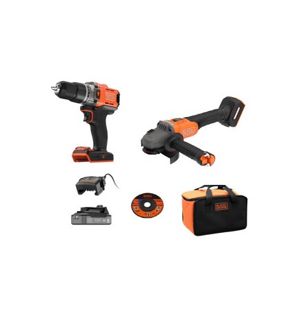 B+D KIT TRAPANO C/PERC + SMERIGLIATRICE 18V + ACC BCK24E1SB-QW