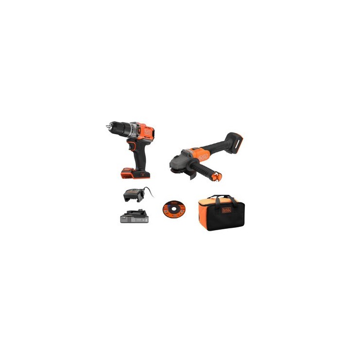 B+D KIT TRAPANO C/PERC + SMERIGLIATRICE 18V + ACC BCK24E1SB-QW