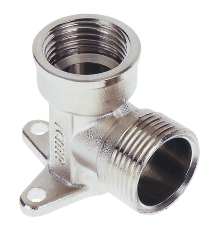 RACCORDO A STRINGERE CURVO CON FLANGIA 3 FORI 'ART. 539' 16 x 1/2 - femmina