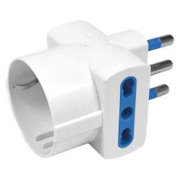 ADATTATORE TRIPLO art.CE938C - spina 2P + T 16A (busta appendibile)