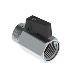 MINIVALVOLA A SFERA MF CON LEVA NERA 3/8