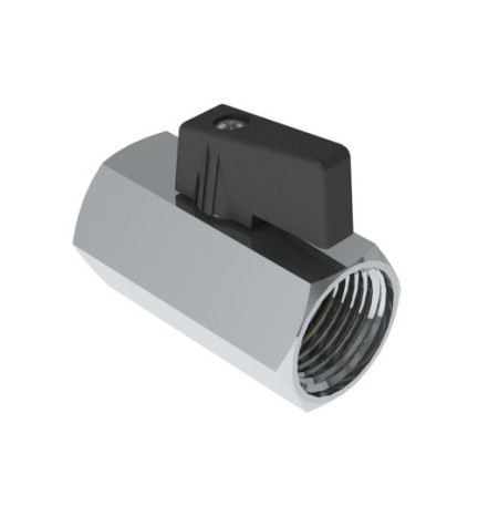 MINIVALVOLA A SFERA FF CON LEVA NERA 3/8