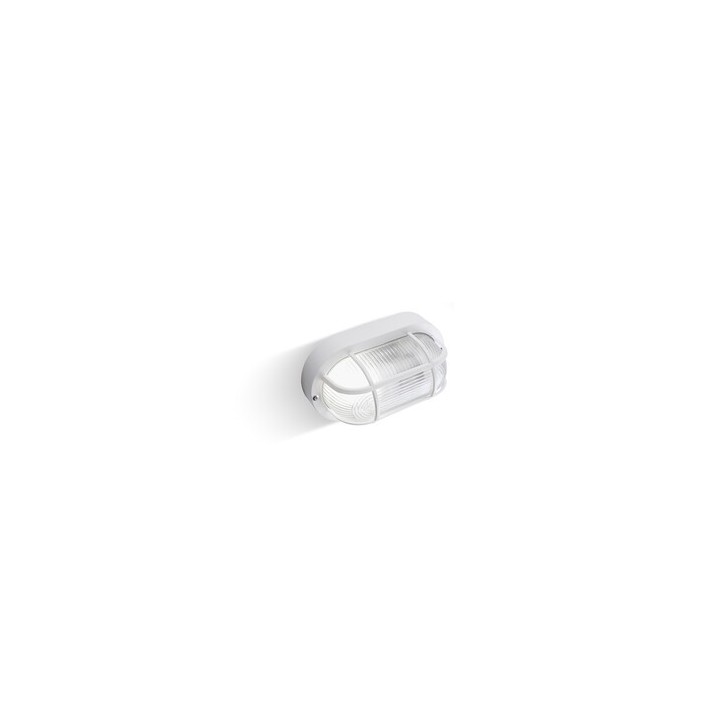 PLAFONIERA OVALE GRIGLIA BIANCO