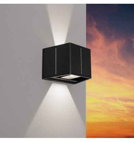 APPLIQUE LED UPDOWN SOLARE QUAD 3,3W 4000K NERO