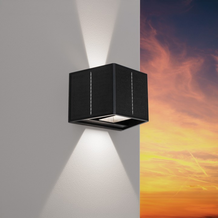 APPLIQUE LED UPDOWN SOLARE QUAD 3,3W 4000K NERO