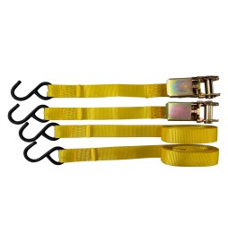 NASTRO DI ANCORAGGIO AD UNCINO mt. 4,5 x mm 25 - port.350 kg - pz.2 / con cricchetto