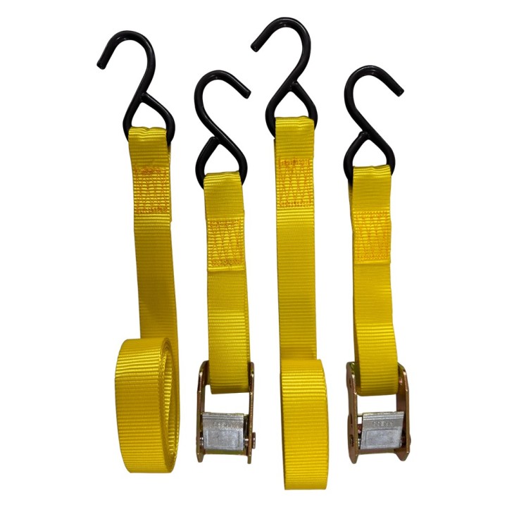 NASTRO DI ANCORAGGIO AD UNCINO CON FIBBIA mt. 2 x mm 25 - port.250 kg - pz.2 / con fibbia