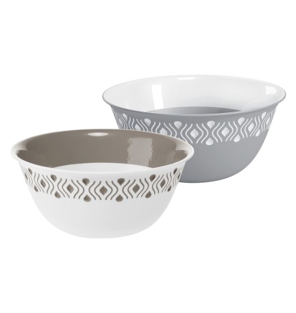 CIOTOLA 'TOSCA' Ø cm 23 x h.10 - grigio/bianco