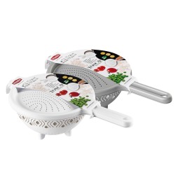 SCOLARISO CON COPERCHIO 'TOSCA' bianco/tortora