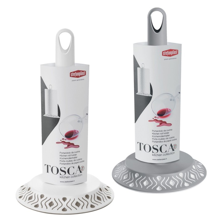 PORTAROTOLO DA CUCINA 'TOSCA' bianco/tortora