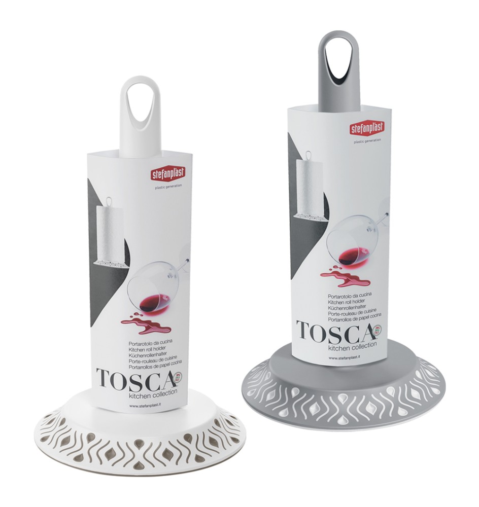 PORTAROTOLO DA CUCINA 'TOSCA' grigio/bianco