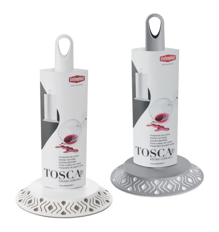 PORTAROTOLO DA CUCINA 'TOSCA' grigio/bianco