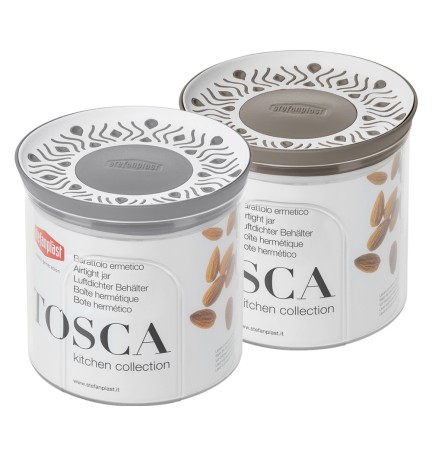 BARATTOLO TONDO 'TOSCA' bianco/tortora