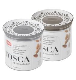 BARATTOLO TONDO 'TOSCA' grigio/bianco