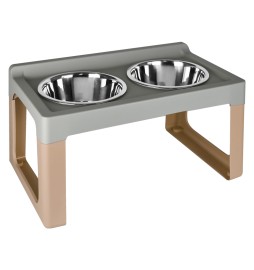 ALZACIOTOLA PER CANE/GATTO 'LIFTER' cm. 57 x 35 x h. 30 - ciotole Ø 2 x 21 -...