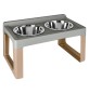 ALZACIOTOLA PER CANE/GATTO 'LIFTER' cm. 57 x 35 x h. 30 - ciotole Ø 2 x 21 - mocaccino