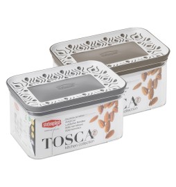 BARATTOLO RETTANGOLARE 'TOSCA' grigio/bianco