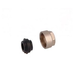 DADO NICHELATO CON OGIVA E GUARNIZIONE PER TUBO RAME EK 3/4"EK x 14