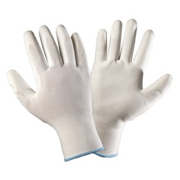 GUANTI IN POLIESTERE/POLIURETANO Tg. 8 (M) - palmo bianco