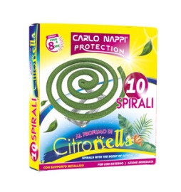 CITRONELLA SPIRALI C/SUPPORTO 10 PZ