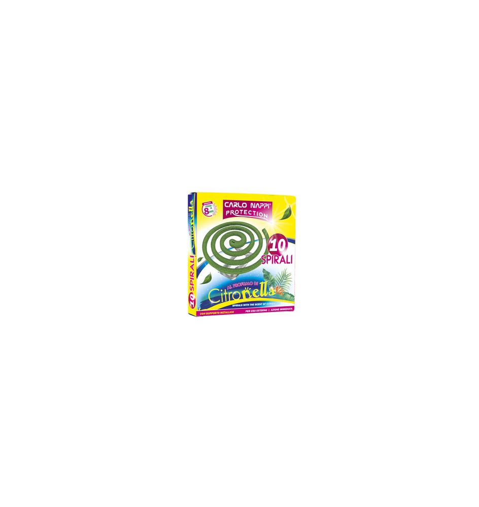 CITRONELLA SPIRALI C/SUPPORTO 10 PZ