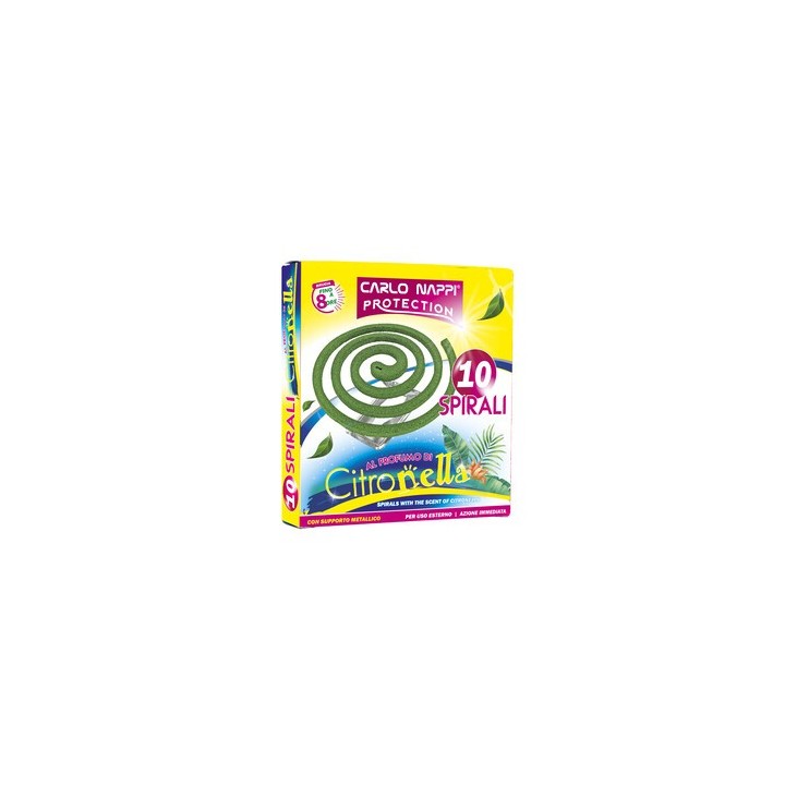 CITRONELLA SPIRALI C/SUPPORTO 10 PZ