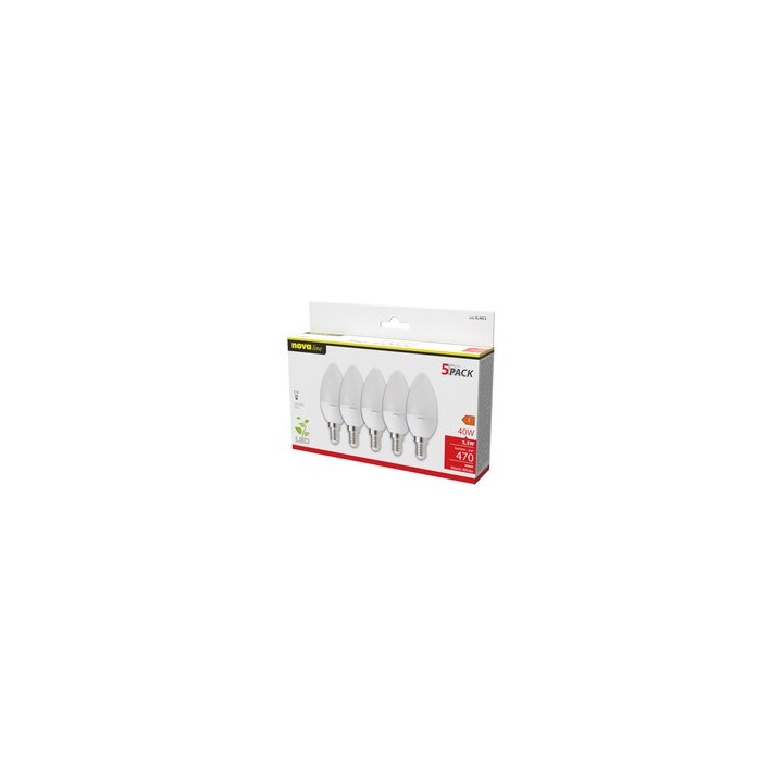 NOVA LAMPADA LED OLIVA E14 4,9W 3000K 5 PZ