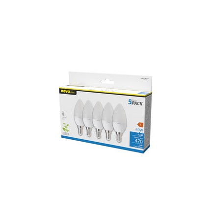 NOVA LAMPADA LED OLIVA E14 4,9W 6500K 5 PZ