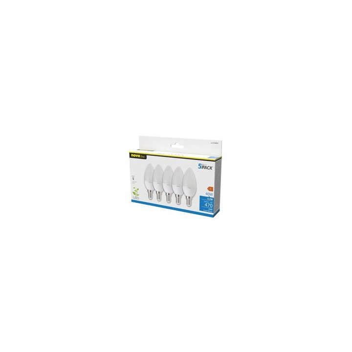 NOVA LAMPADA LED OLIVA E14 4,9W 6500K 5 PZ