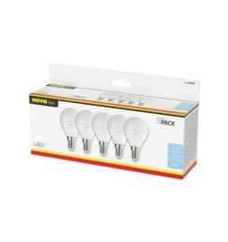 NOVA LAMPADA LED SFERETTA E14 4,9W 4000K PZ.5