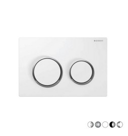 PLACCA DI COMANDO 2 TASTI OMEGA 20 Bianco op. Anelli Cromo luc.