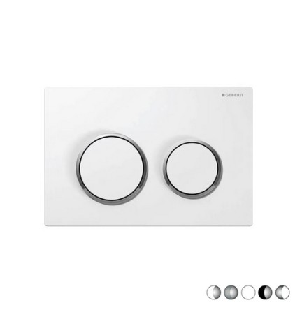 PLACCA DI COMANDO 2 TASTI OMEGA 20 Bianco op. Anelli Cromo luc.