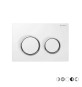 PLACCA DI COMANDO 2 TASTI OMEGA 20 Bianco op. Anelli Cromo luc.