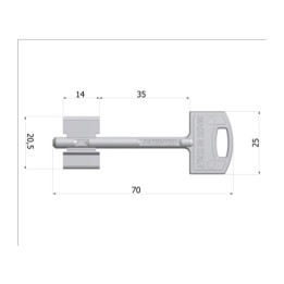 CHIAVE GREZZA SECURMAP14 GAMBO 35MM SECUREMME