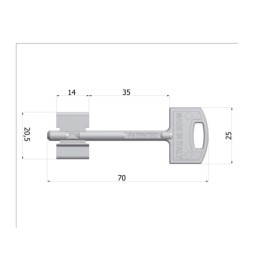 CHIAVE GREZZA SECURMAP14 GAMBO 35MM SECUREMME