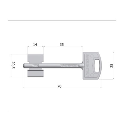 CHIAVE GREZZA SECURMAP14 GAMBO 35MM SECUREMME