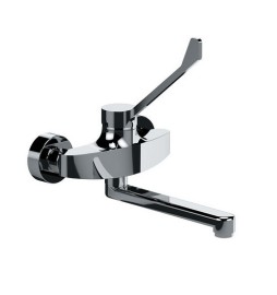 MISCELATORE MONOCOMANDO A MURO PER LAVELLO BOCCA GIR. C/LEVA CLINICA Cromo